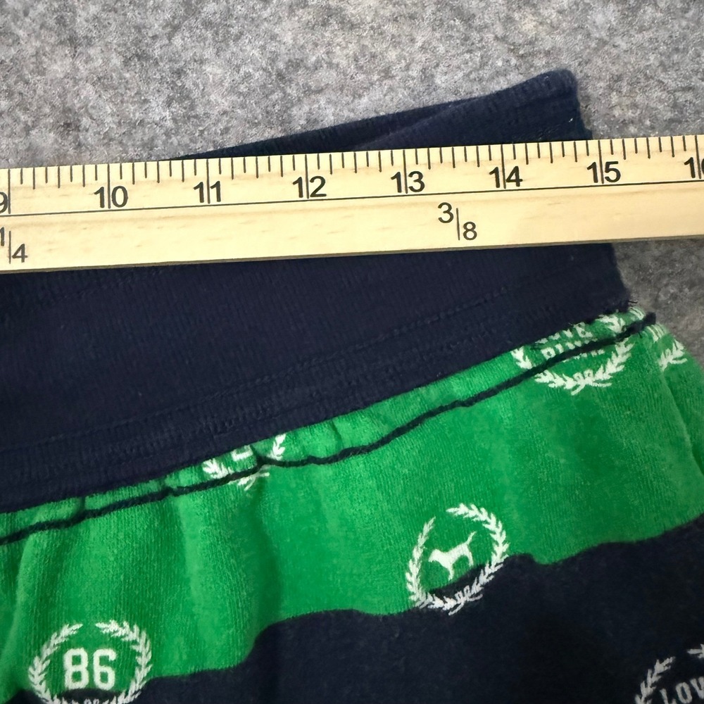Vintage Y2K Victoria's Secret PINK Mini Skirt XS Green Navy Striped 86' Logo - Picture 5 of 8